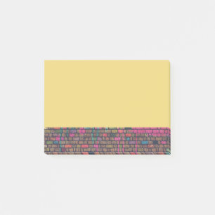 Kleurrijke bakstenen muur textuur rand post-it® notes