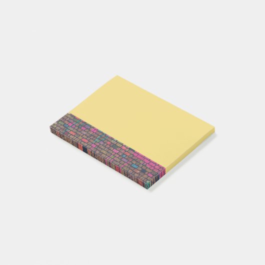 Kleurrijke bakstenen muur textuur rand post-it® notes (Schuin)