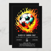 Kleurrijke bal online voetbal verjaardag kaart (Voorkant / Achterkant)