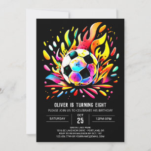 Kleurrijke Bal Printable Voetbal Verjaardag Kaart