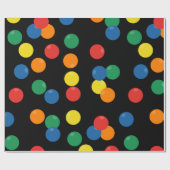 Kleurrijke bal zwart patroon cadeaupapier (Vlak)