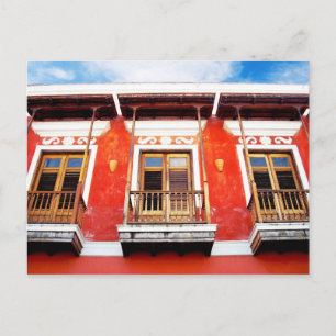 Kleurrijke balkonieramen van San Juan, Puerto Rico Briefkaart