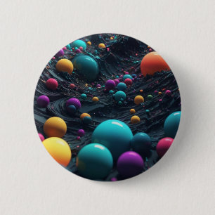 Kleurrijke ballen Kunstwerk Ronde Button 5,7 Cm