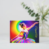 Kleurrijke Ballerina Art Bohemian Lovely Dancer Briefkaart (Staand voorkant)