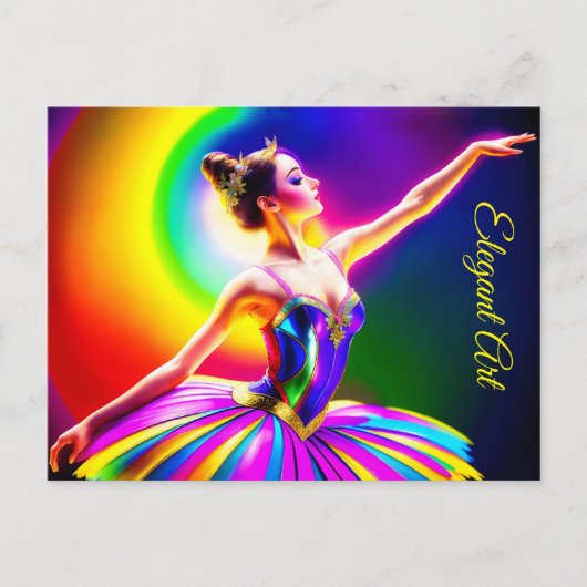 Kleurrijke Ballerina Art Bohemian Lovely Dancer Briefkaart (Voorkant)