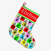 KLEURRIJKE BALLERINA GEPERSONALISEERDE KERSTKOUS GROTE KERSTSOK (Voorkant (Hangend))