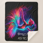 Kleurrijke ballerina neon art bohemian mooie danse sherpa deken (Voorkant)