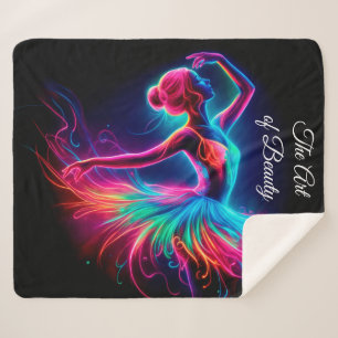 Kleurrijke ballerina neon art bohemian mooie danse sherpa deken