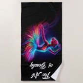 Kleurrijke ballerina neon art bohemian mooie danse strandlaken (Voorkant)