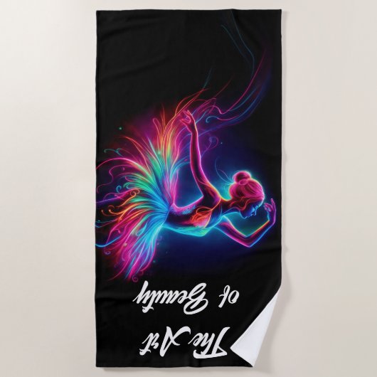 Kleurrijke ballerina neon art bohemian mooie danse strandlaken (Voorkant)