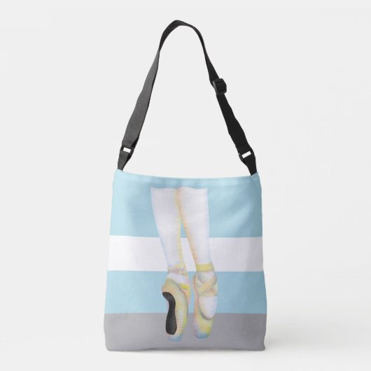 Kleurrijke Ballet Schoenen Illustratie Crossbody Tas (Achterkant)