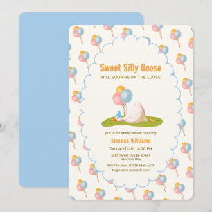 Kleurrijke ballon baby shower voor een preppy gekk kaart