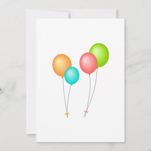 Kleurrijke ballon Bunting vlag Kids Verjaardagsfee Kaart (Achterkant)