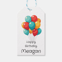 Kleurrijke ballon cadeau Labels Cadeaulabel