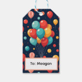 Kleurrijke ballon cadeaulabel (Voorkant)