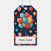 Kleurrijke ballon cadeaulabel (Achterkant)