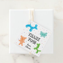 Kleurrijke ballon dieren verjaardagsfeestje dank u