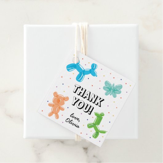 Kleurrijke ballon dieren verjaardagsfeestje dank u bedankjes labels (In situ)