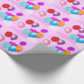 Kleurrijke ballon en roze cadeau voor wolken cadeaupapier (Hoek)