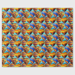 Kleurrijke ballon festival collage cadeaupapier