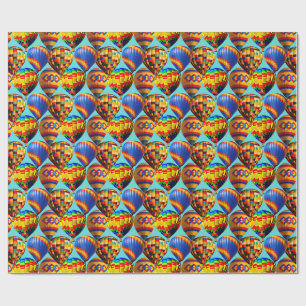 Kleurrijke ballon festival collage cadeaupapier