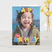 Kleurrijke ballon Happy Birthday Kaart elke leefti (Gele Bloem)