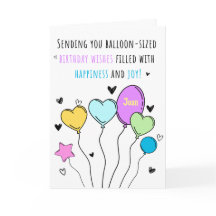 Kleurrijke Ballon Happy Birthday Wenskaart