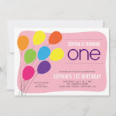 Kleurrijke ballon op het 1e verjaardagsfeest van P Kaart (Voorkant)