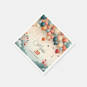 Kleurrijke ballon verjaardag papieren servetten (Hoek)