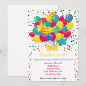 Kleurrijke Ballon Verjaardagsfeestuitnodiging Kaart (Voorkant / Achterkant)