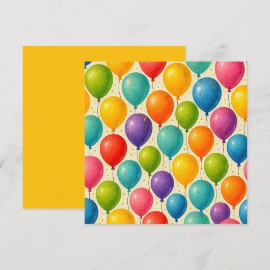 Kleurrijke ballon verjaardagskaart! feestdagenkaart (Voorkant / Achterkant)