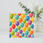 Kleurrijke ballon verjaardagskaart! feestdagenkaart (Staand voorkant)