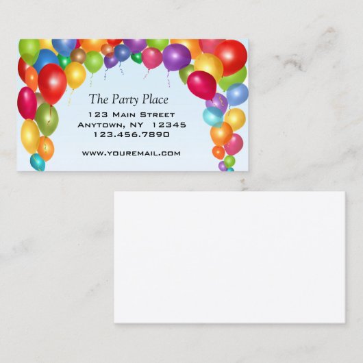 Kleurrijke ballonarm visitekaartje (Voorkant / Achterkant)