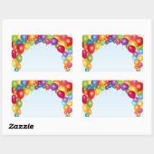 Kleurrijke ballonboog rechthoekige sticker (Vel)