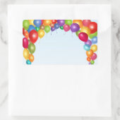Kleurrijke ballonboog rechthoekige sticker (Tas)