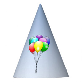 Kleurrijke balloncluster feesthoedjes
