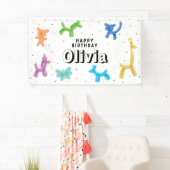 Kleurrijke ballondieren, elke leeftijd Happy Birth Spandoek (Insitu)