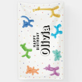 Kleurrijke ballondieren, elke leeftijd Happy Birth Spandoek (Verticaal)