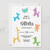 Kleurrijke ballondieren, vaderdag of leeftijd kaart (Voorkant)