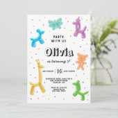 Kleurrijke ballondieren, vaderdag of leeftijd kaart (Staand voorkant)