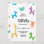 Kleurrijke ballondieren, vaderdag of leeftijd kaart (Voorkant / Achterkant)