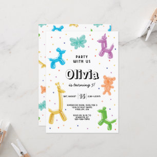 Kleurrijke ballondieren, vaderdag of leeftijd kaart