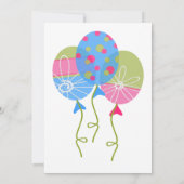 Kleurrijke ballonnen baby's eerste verjaardag uitn kaart (Achterkant)