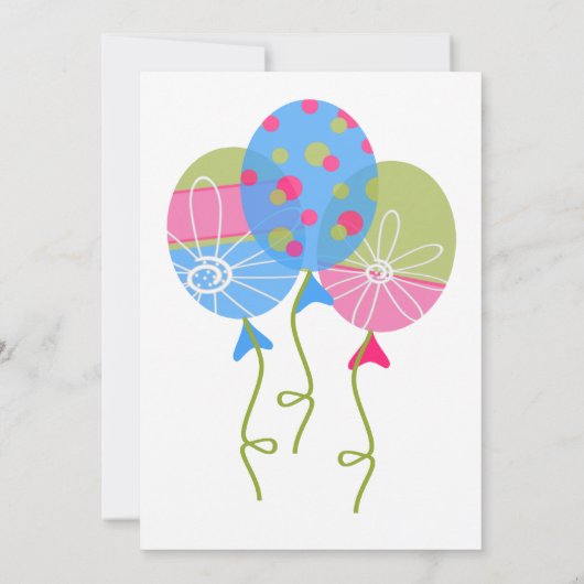 Kleurrijke ballonnen baby's eerste verjaardag uitn kaart (Achterkant)