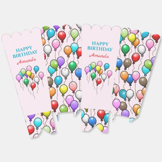 Kleurrijke ballonnen bedankdoosjes (Ongevouwen)