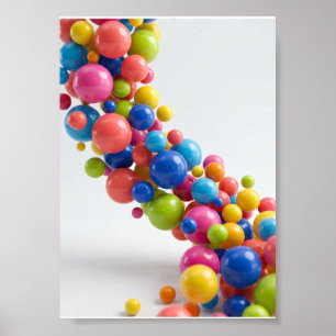 Kleurrijke Ballonnen Boog Festieve Viering Fleece Poster