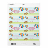 Kleurrijke ballonnen buiten picknick partij gunsti etiket (Full Sheet)