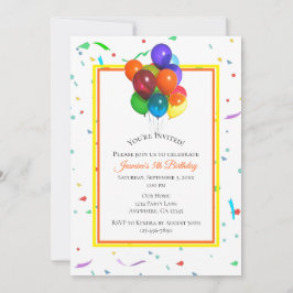 Kleurrijke ballonnen & Confetti | Douanepartij Kaart