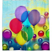Kleurrijke ballonnen douchegordijn (Voorkant)