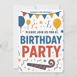 Kleurrijke ballonnen en Confetti Kind's verjaardag Kaart